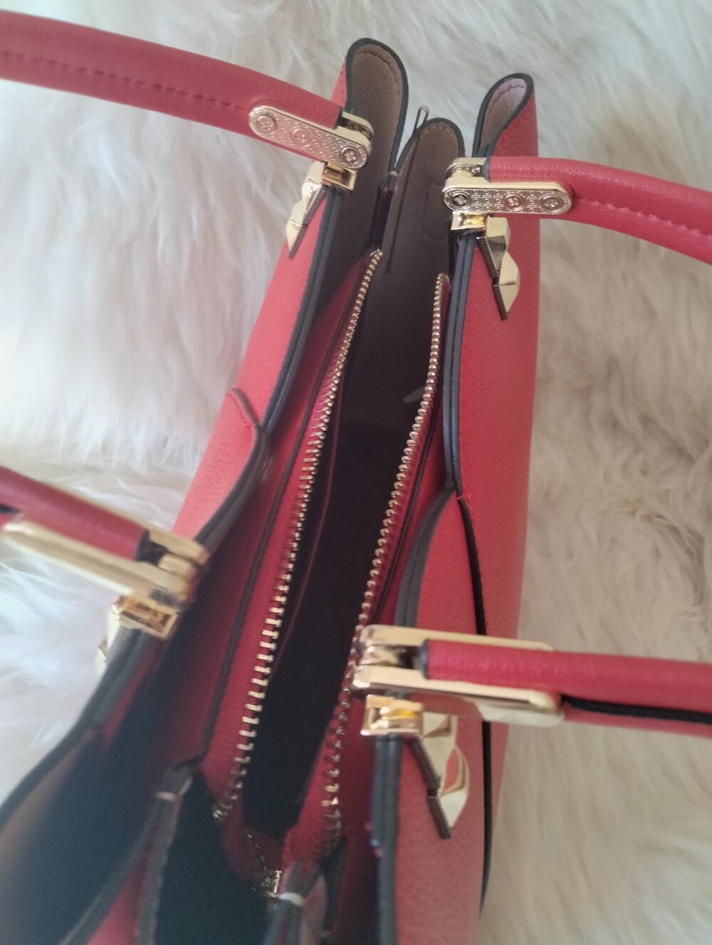 Red Structured Tote Bag - Picture 8 of 9